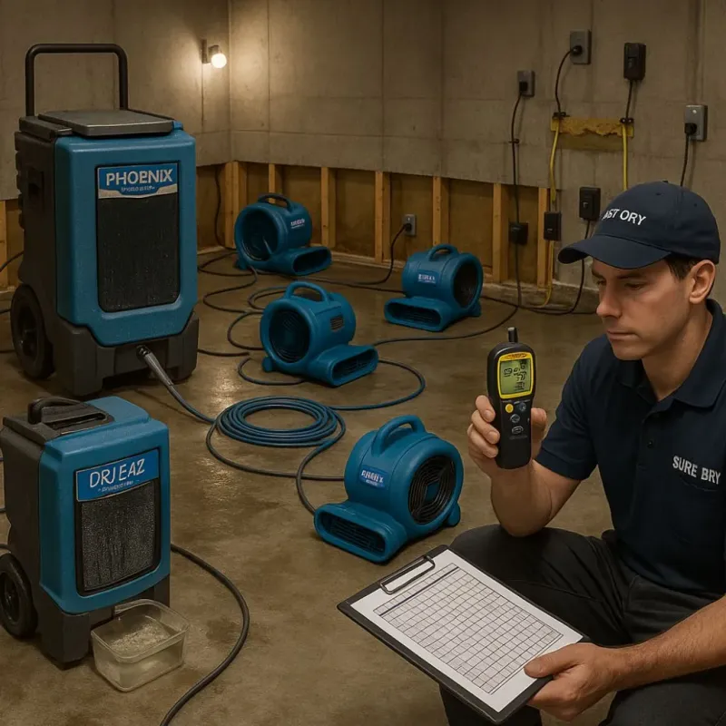 Structural Drying and Dehumidification process in South Canal, OH